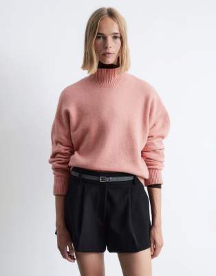 & Other Stories - Hochgeschlossener Relaxed-Fit-Strickpullover in Rosa