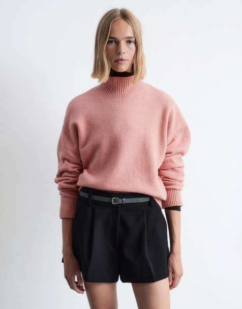 & Other Stories – Hochgeschlossener Relaxed-Fit-Strickpullover in Rosa - view 1