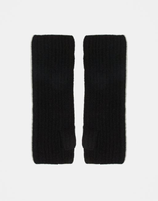 & Other Stories – Hochwertige fingerlose Handschuhe aus Wollmix in Schwarz