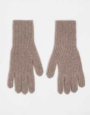 & Other Stories - Hochwertige Handschuhe aus Mohair in Maulwurfbraun-Brown