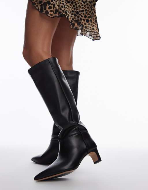 Zwarte Enkellaarsjes Leren Laarzen Met Hak Other Stories Hoge - Main Image