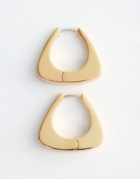& Other Stories Holland triangle hoop earrings in gold - view 1