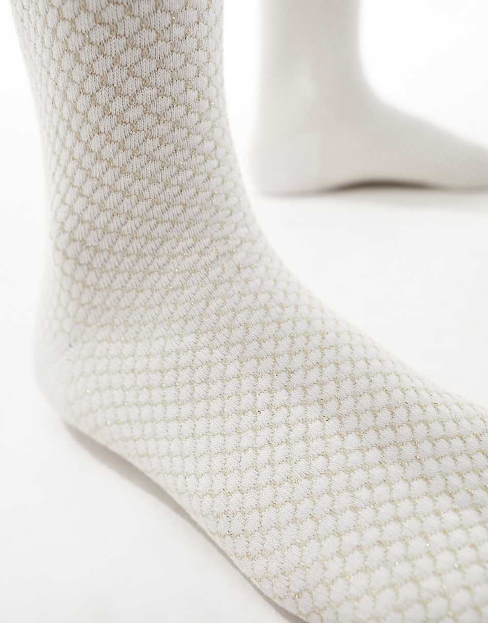 My Accessories London floral lace socks in white