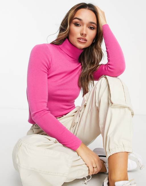 & Other Stories - Hoogsluitende sweater van wol in roze