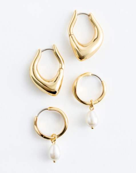 & Other Stories hoop earrings 2-pack in gold tone - view 1