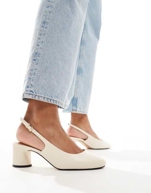 & Other Stories - Hvide Mary Jane-pumps med hæl og slingback-rem