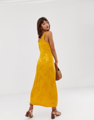 orange jacquard dress