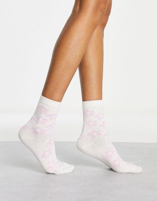 & Other Stories jacquard floral socks in pink