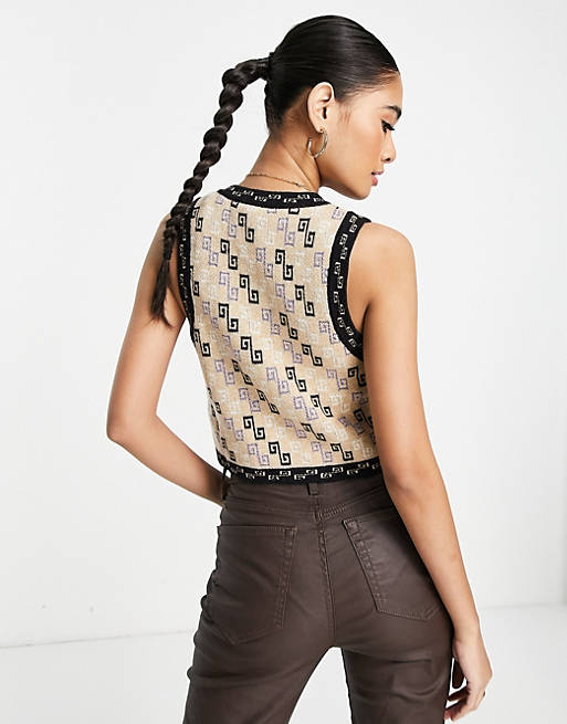 Women & Other Stories jacquard print knitted vest in multi 