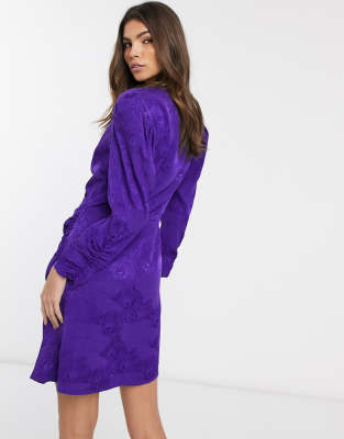 purple jacquard dress