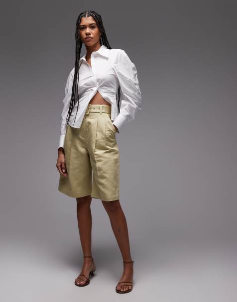 & Other Stories tailored bermuda shorts in light yellow