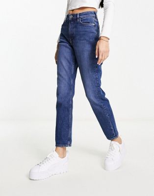 & Other Stories stretch tapered leg jeans in old blue - ASOS Price Checker