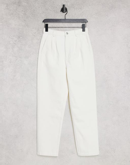 & Other Stories - Jeans bianchi in cotone con dettaglio a pieghe - WHITE