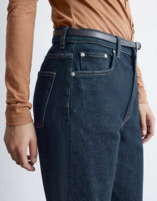 & Other Stories – Jeans in indigoblauer Rinse-Waschung mit mittelhohem Bund und weitem Bein, 3 von 4