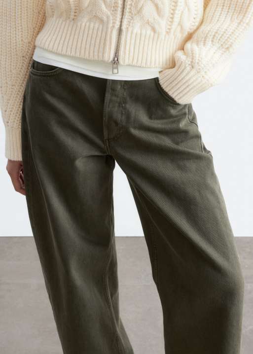 & Other Stories Jeans mit hohem Bund, weitem Bein und Umschlag, 4 von 8