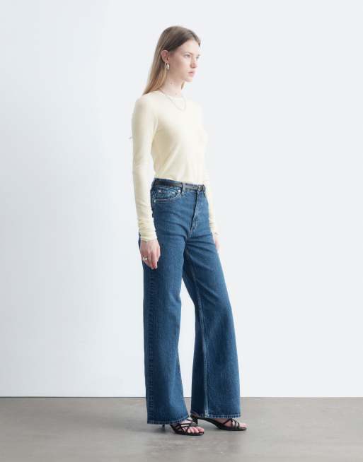 & Other Stories jeans wide cut lavaggio blu medio, 4 di 4