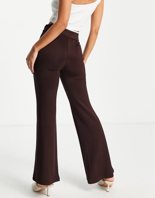  Other Stories jersey flare trousers in brown