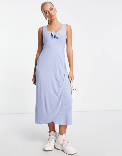 Blue tie front dress sale