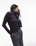 [Other Stories] & Other Stories jersey long sleeve top with high neck in dark blue XS Dark blue