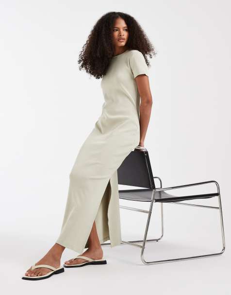 & Other Stories jersey maxi dress in soft green  - view 1