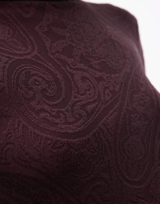 & Other Stories jersey second skin long sleeve top in brown jacquard