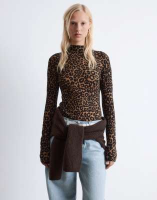& Other Stories Jersey Second Skin Long Sleeve Top In Brown