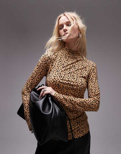 & Other Stories jersey second skin long sleeve top in leopard print   - view 1