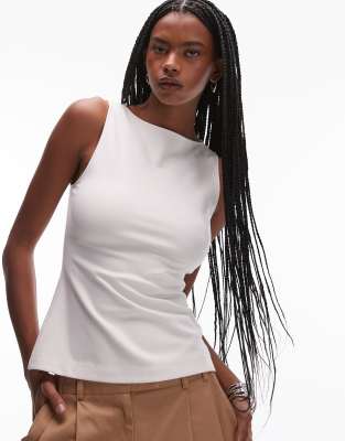 & Other Stories - Jersey-Tanktop in Weiß mit U-Boot-Ausschnitt