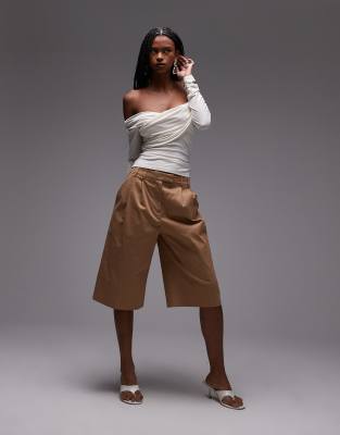 & OTHER STORIES JERSEY TOP WITH DRAPED OFF SHOULDER 