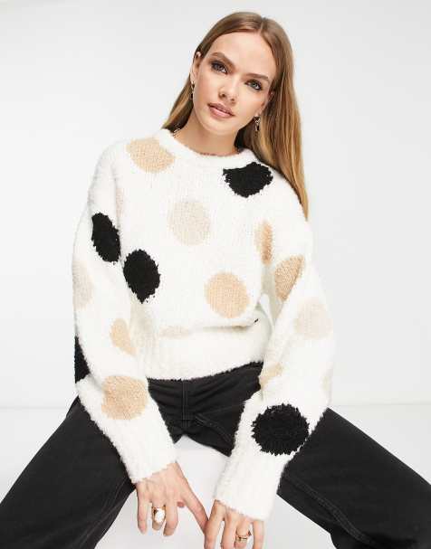 & Other Stories jumper with tonal spots in cream