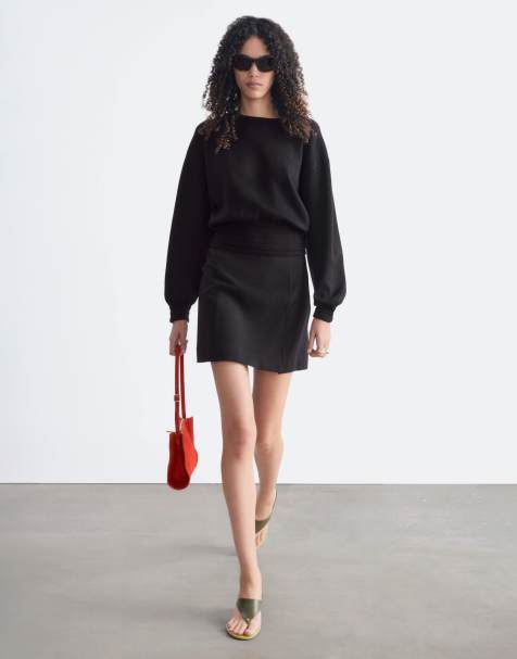 & Other Stories jumper with volume sleeve and deep cuff in chocolate brown - view 1