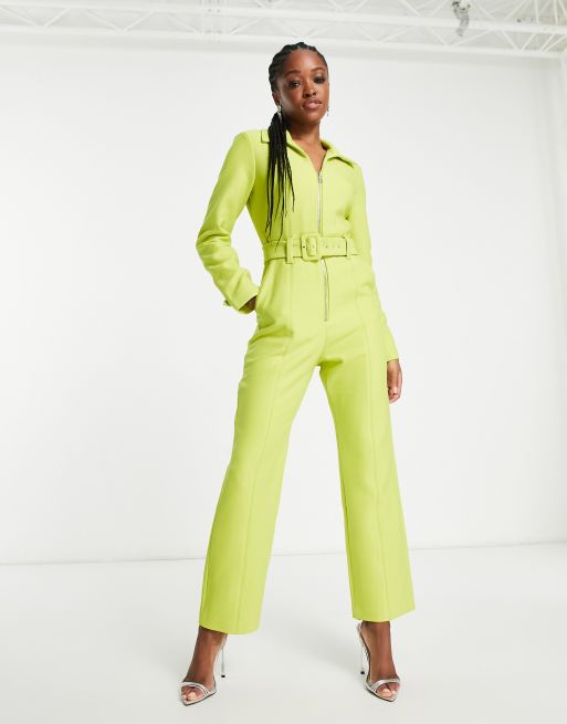 & Other Stories – Jumpsuit in Limettengrün mit Gürtel, 4 von 4
