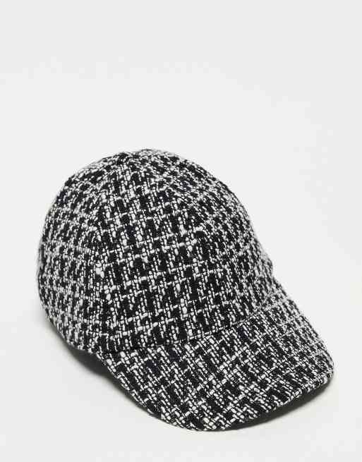 & Other Stories – Kappe aus Tweed in Schwarz und Weiß