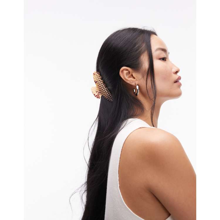 16 Karierte Haarspangen – Schwarz-weißes Muster, Faltenfrei, Für Damen & Mädchen (8 Designs)