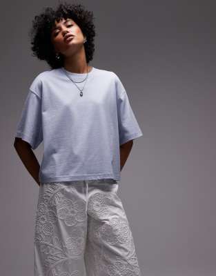 & Other Stories - Kastiges Oversize-T-Shirt in Blau