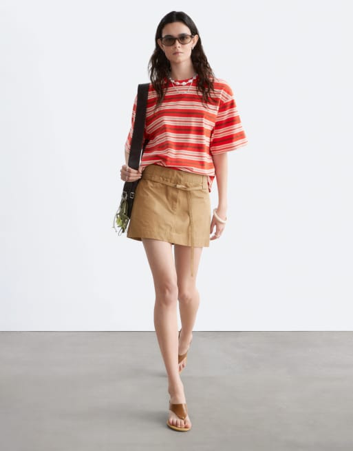 & Other Stories – Kastiges Oversize-T-Shirt in Rot mit Streifen, 2 von 3