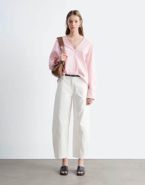 & Other Stories - Katoenen broek met ballonpijpen in wit - view 1