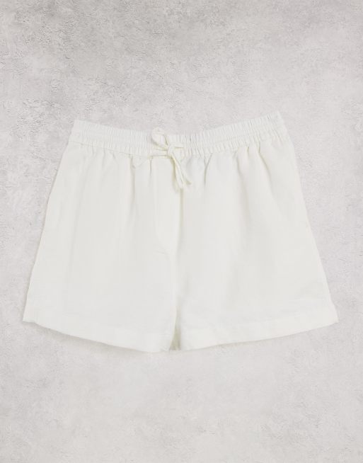 & Other Stories - Katoenen shorts met hoge taille in wit - WHITE