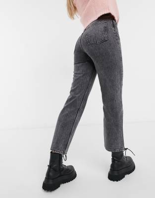 grey cropped jeans