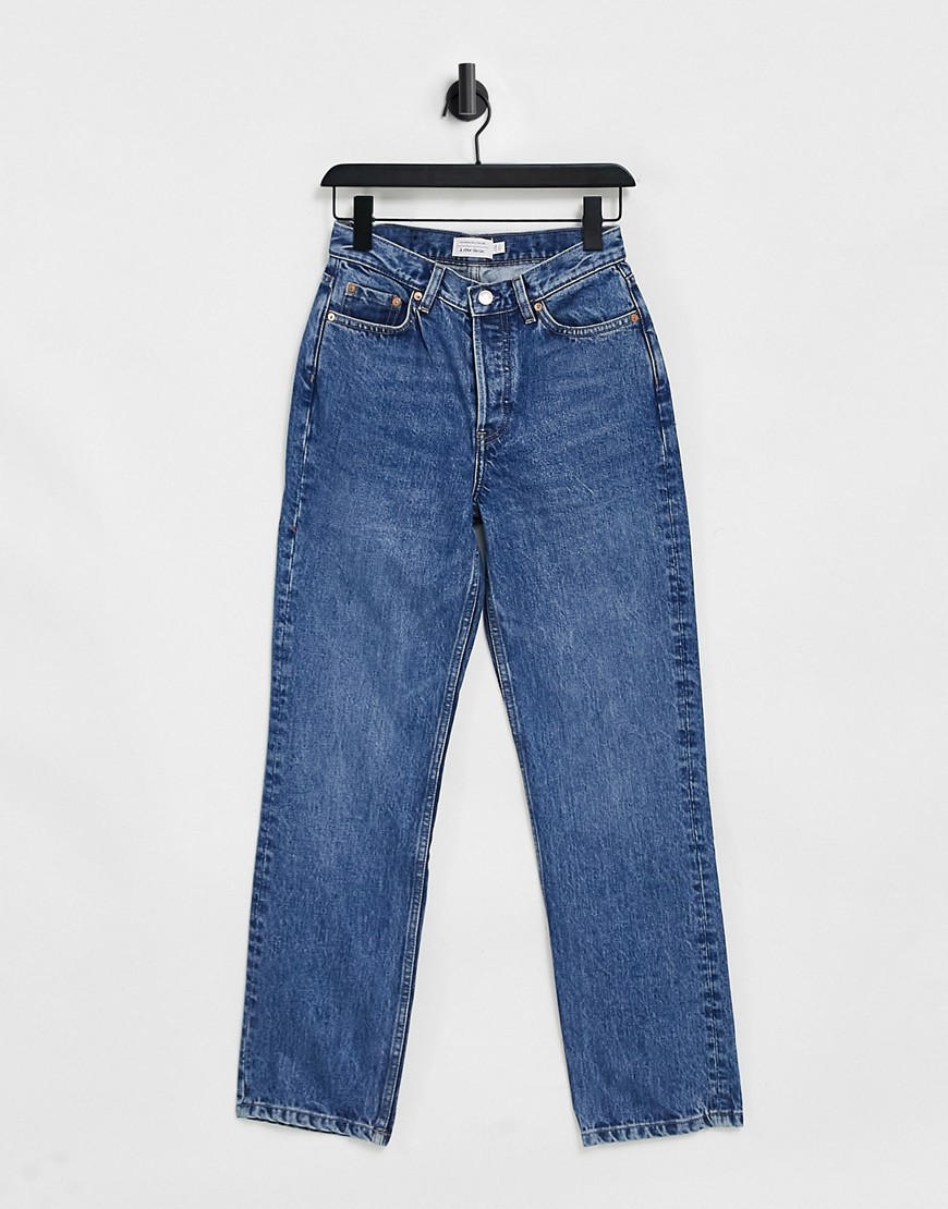 & Other Stories Keeper organic cotton straight cropped jeans in krepart blue