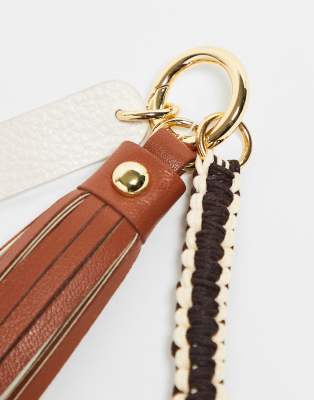 & Other Stories Key Ring With Suede Fringed Tassel-multi