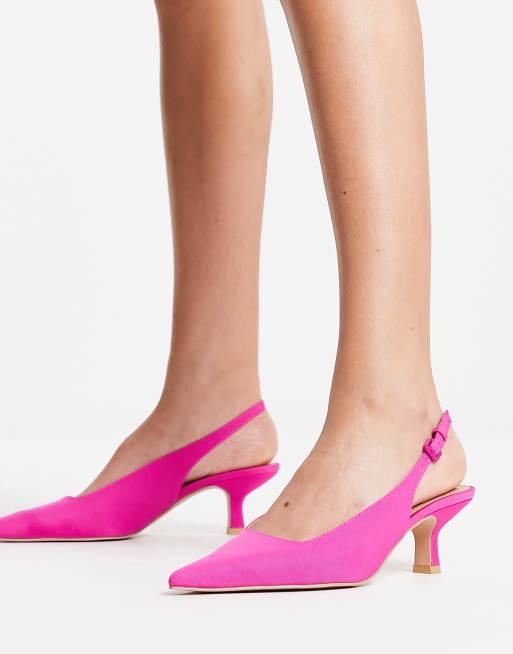 Pink sling best sale back shoes uk