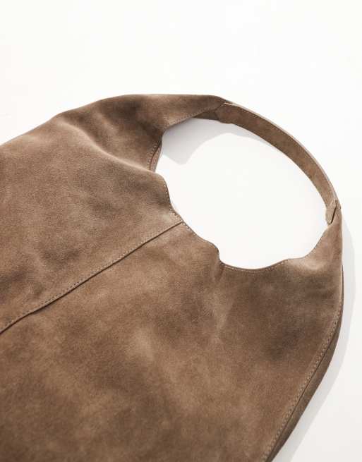 & Other Stories - Kleine suède tote tas in taupe, 3 van 4