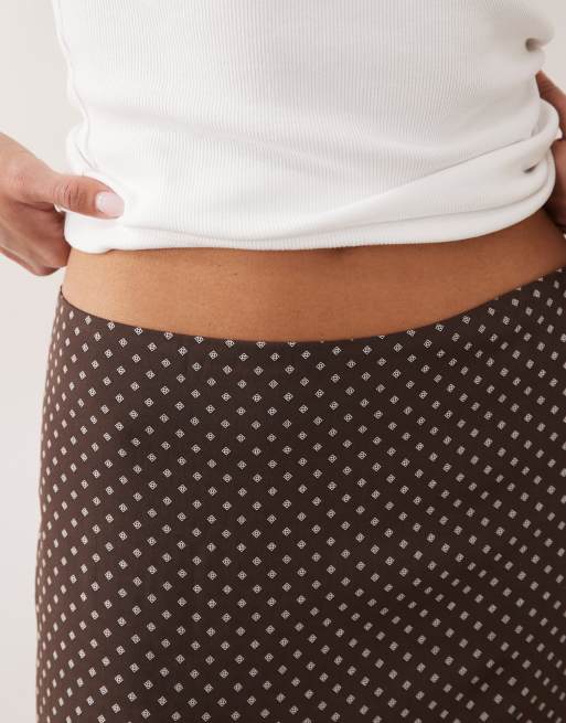 & Other Stories knee length polka dot skirt in brown , 4 of 5