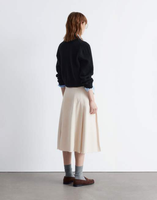 & Other Stories knit cardigan with collar and button front in black