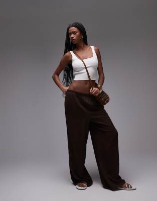 & Other Stories Knit Cropped Tank Top With Square Neck In White