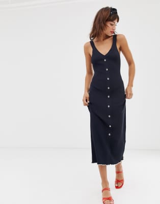 navy dress with buttons