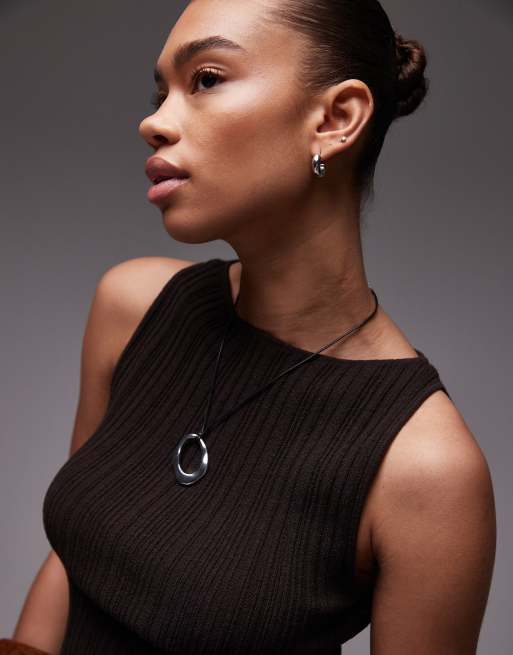 & Other Stories knit rib bandeau mini dress in brown | ASOS