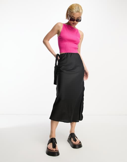 & Other Stories knit ribbed high neck tank top in pink | ASOS
