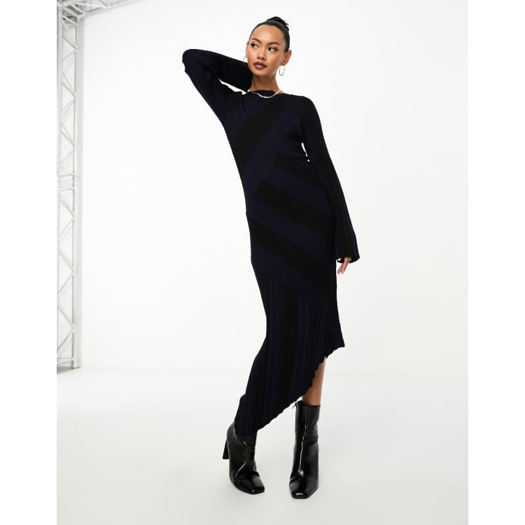 Miriom asymmetric knitted deals midi dress